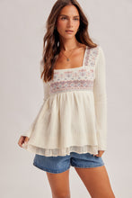 Load image into Gallery viewer, Wildflower Wishes Lace-Detail Boho Top