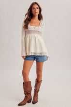 Load image into Gallery viewer, Wildflower Wishes Lace-Detail Boho Top
